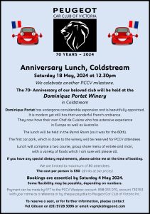 Anniversary Lunch – 18 May